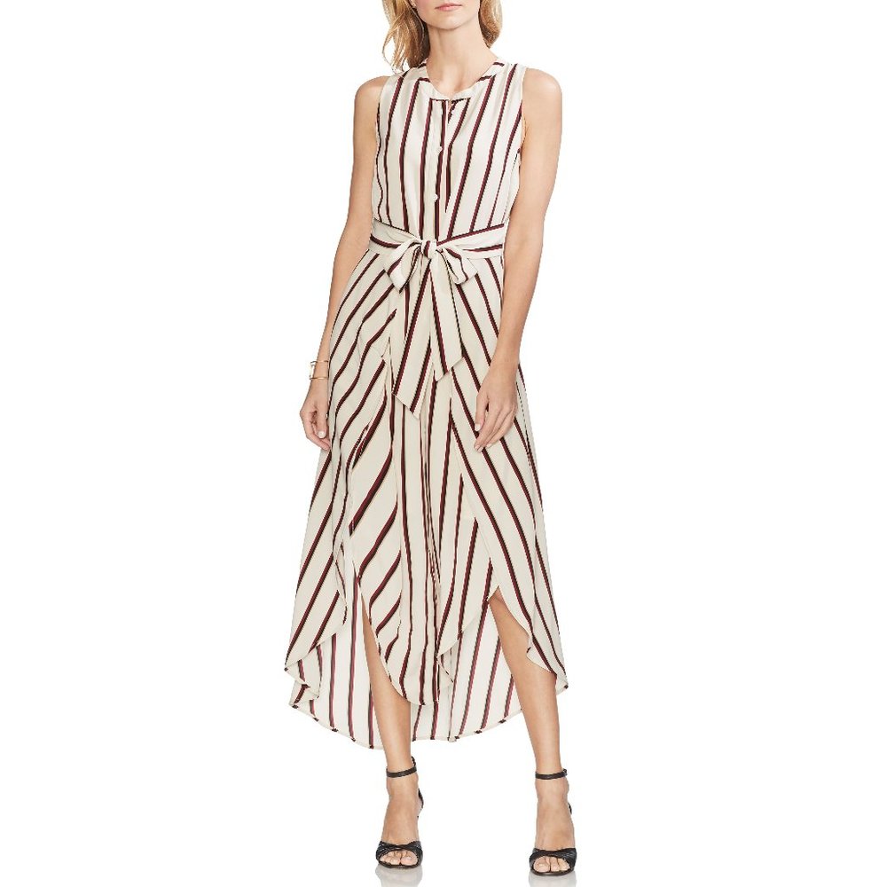 Vince Camuto Sleeveless Caravan-Stripe Maxi Dress